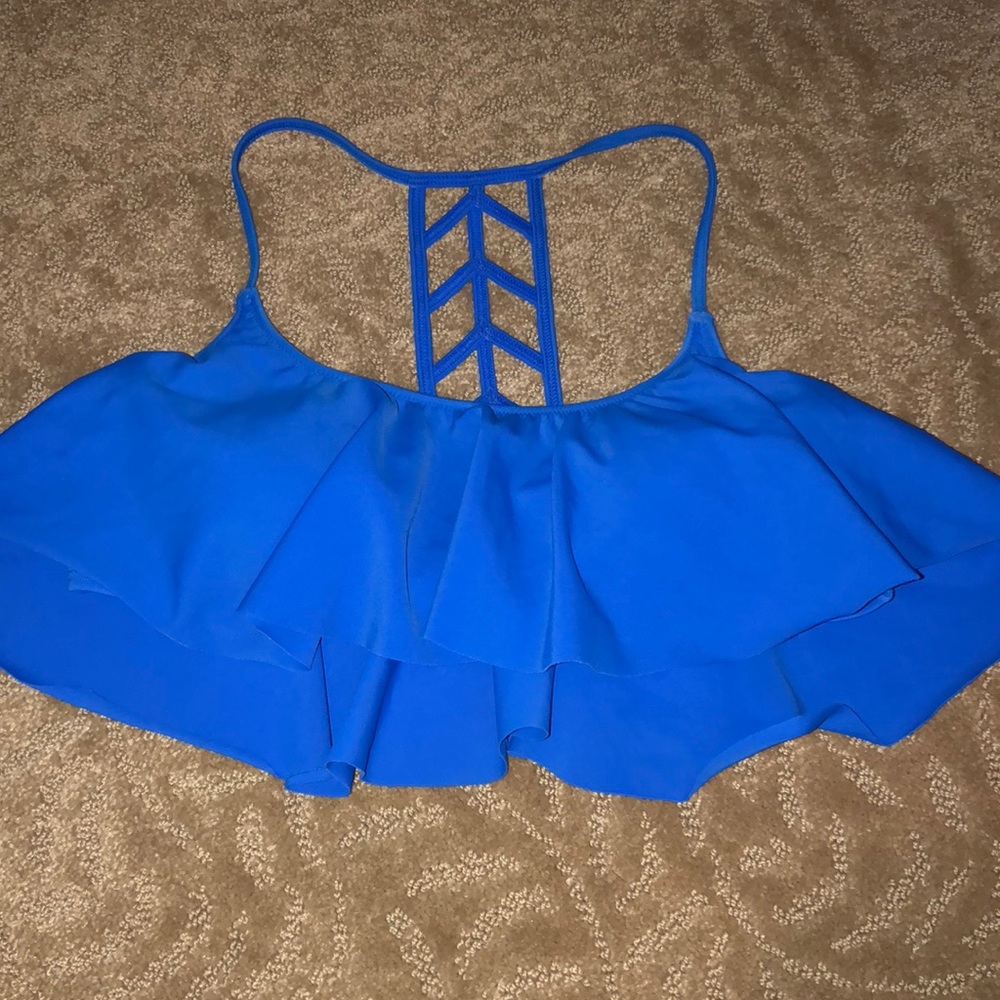 Blue flow bikini top